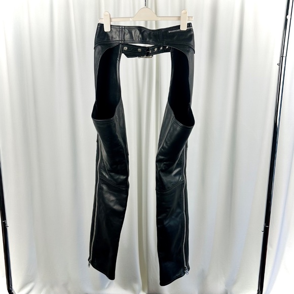 Vintage Women's Leather Motorcycle Chaps in Black • Soft & Durable Cowhide • XS - Picture 7 of 10